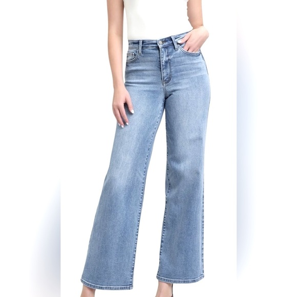 Judy Blue High Waist Vintage Wash Retro Wide - Picture 1 of 15